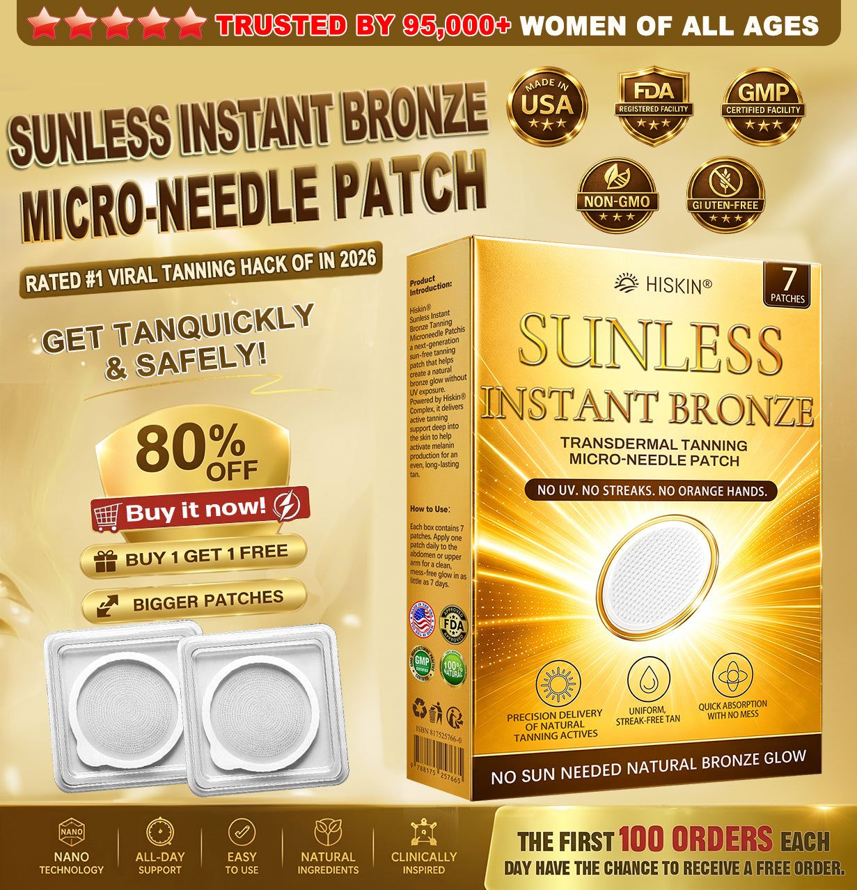 ☀️𝑶𝒇𝒇𝒊𝒄𝒊𝒂𝒍 𝑺𝒕𝒐𝒓𝒆 | ☀️ 𝐇𝐢𝐬𝐤𝐢𝐧® 𝐒𝐮𝐧𝐥𝐞𝐬𝐬 𝐈𝐧𝐬𝐭𝐚𝐧𝐭 𝐁𝐫𝐨𝐧𝐳𝐞 𝐓𝐚𝐧𝐧𝐢𝐧𝐠 𝐌𝐢𝐜𝐫𝐨𝐧𝐞𝐞𝐝𝐥𝐞 𝐏𝐚𝐭𝐜𝐡 (𝐉𝐮𝐬𝐭 𝐨𝐧𝐜𝐞 𝐚 𝐝𝐚𝐲) 𝐕𝐢𝐬𝐢𝐛𝐥𝐞 𝐁𝐫𝐨𝐧𝐳𝐞 𝐆𝐥𝐨𝐰 𝐢𝐧 𝟕 𝐃𝐚𝐲𝐬 ✅ 𝐍𝐨 𝐔𝐕, 𝐍𝐨 𝐎𝐫𝐚𝐧𝐠𝐞, 𝐍𝐨 𝐒𝐭𝐫𝐞𝐚𝐤𝐬, 𝐍𝐨 𝐃𝐇𝐀, 𝐍𝐨 𝐌𝐞𝐬𝐬.